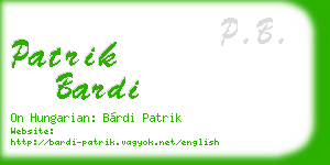 patrik bardi business card